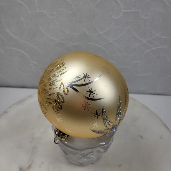 Vtg Radko 2000 Millennium Ball Ornament 4" Gold Glitter Christmas Holiday Decor - Picture 7 of 13